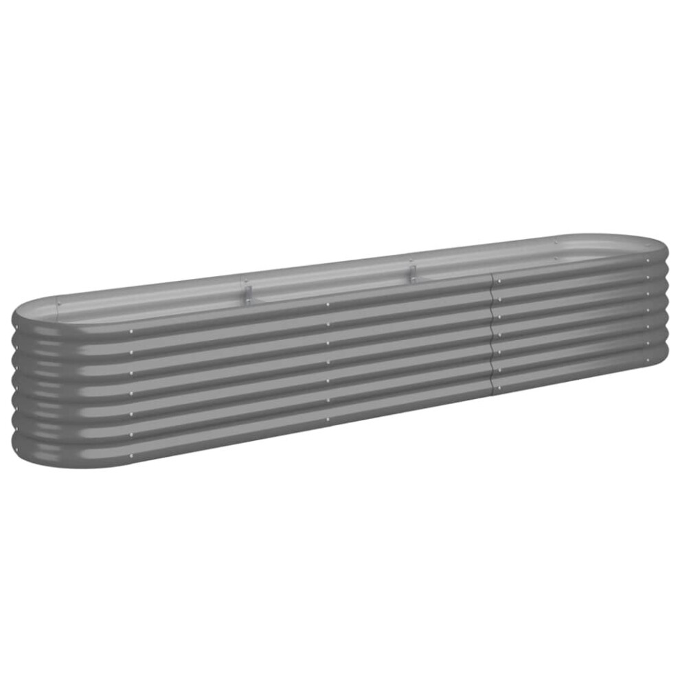 Vidaxl (, 224 X 40 X 36 Cm) Garden Planter Patio Flower Pot Raised Garden Bed Powder-Coated Steel Grey