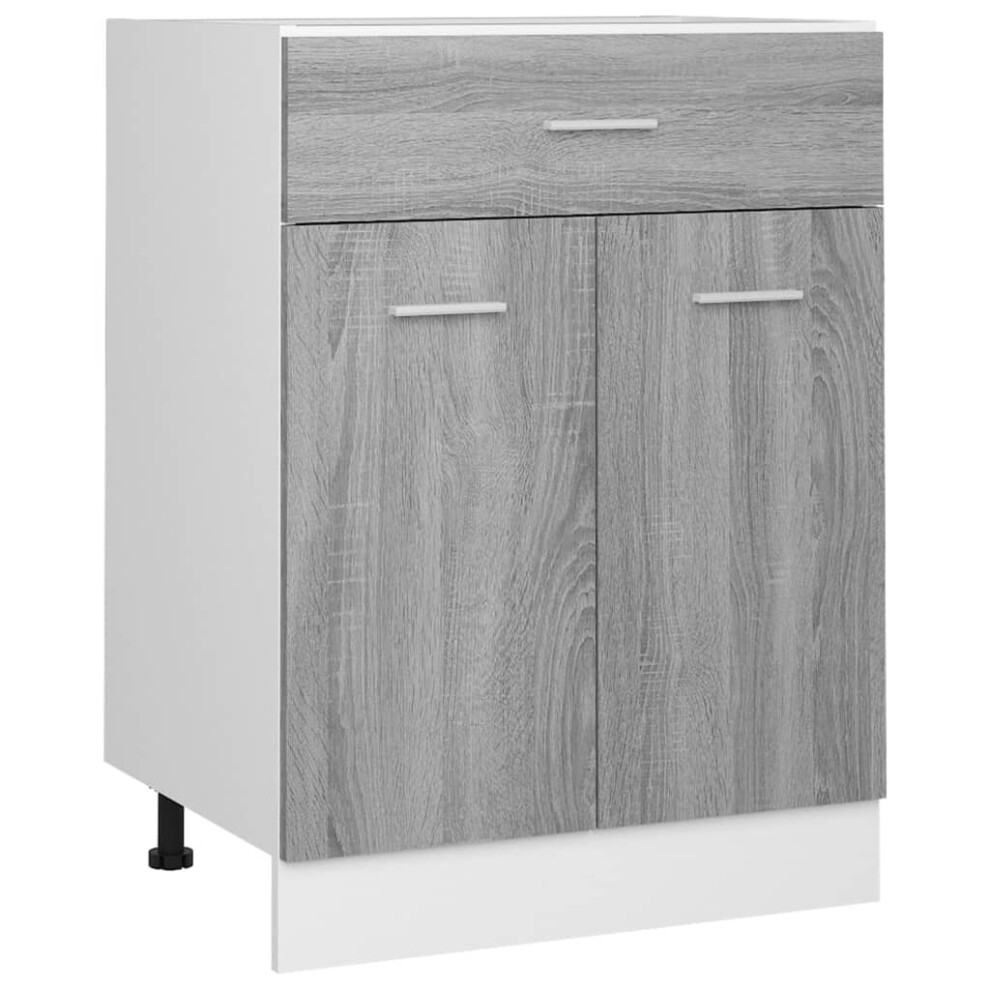 (grey sonoma) vidaXL Drawer Bottom Cabinet Engineered Wood Home Storage Shelf Multi Colours