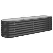 (anthracite, 152 x 40 x 36 cm) vidaXL Garden Planter Patio Flower Pot Raised Garden Bed Powder-coated Steel