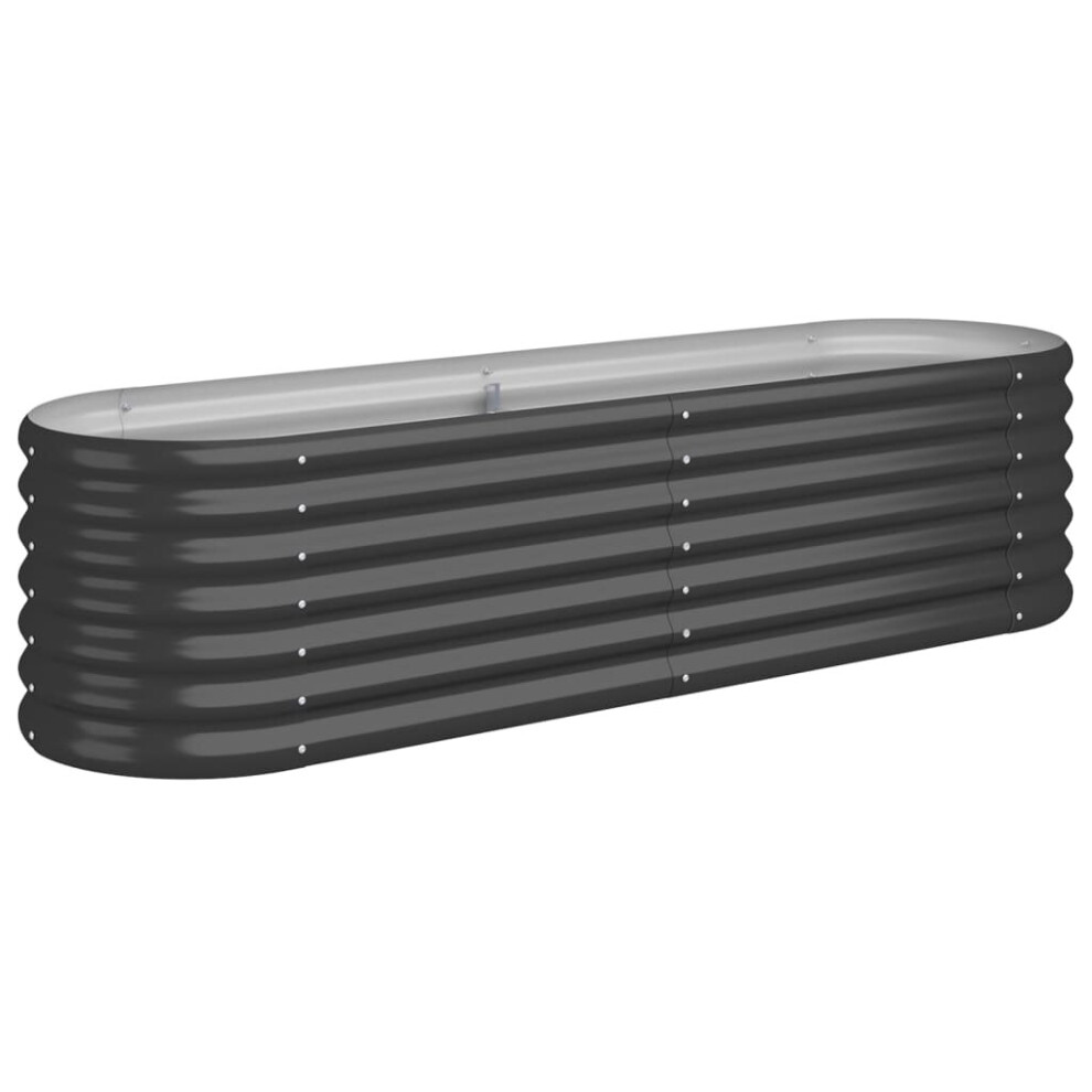 Vidaxl (Anthracite, 152 X 40 X 36 Cm) Garden Planter Patio Flower Pot Raised Garden Bed Powder-Coated Steel