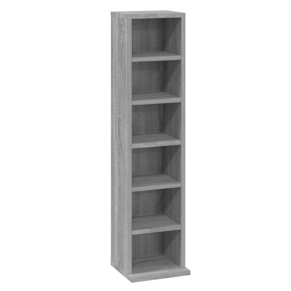 (grey sonoma) vidaXL CD Cabinet Engineered Wood Storage Oraniser Shelf Cabinet Multi Colours