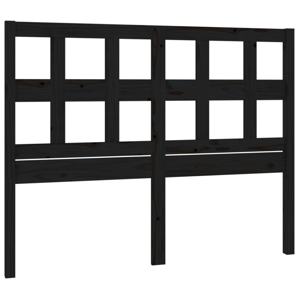 (black, 125.5 x 4 x 100 cm) vidaXL Solid Wood Pine Bed Headboard Wooden Bed Header Multi Colours/Sizes