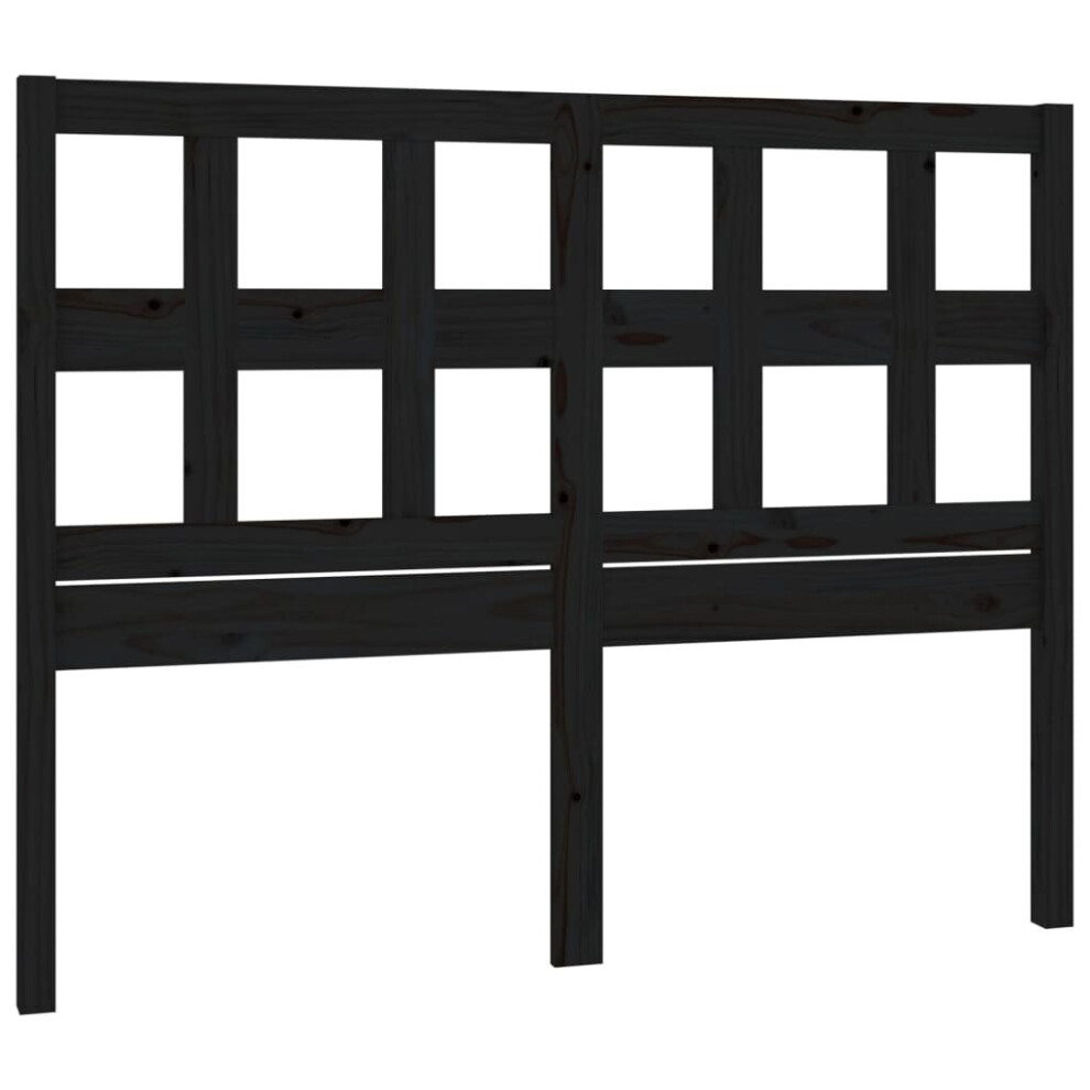 Vidaxl (, 125.5 X 4 X 100 Cm) Bed Headboard Home Bedroom Decorative Bed Header Panel Solid Wood Pine Black