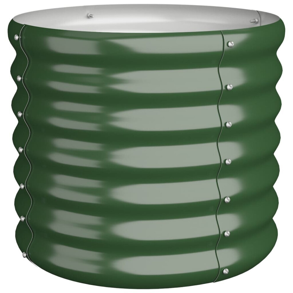Vidaxl (, 40 X 40 X 36 Cm) Garden Planter Flower Pot Planter Pot Powder-Coated Steel Raised Bed Green