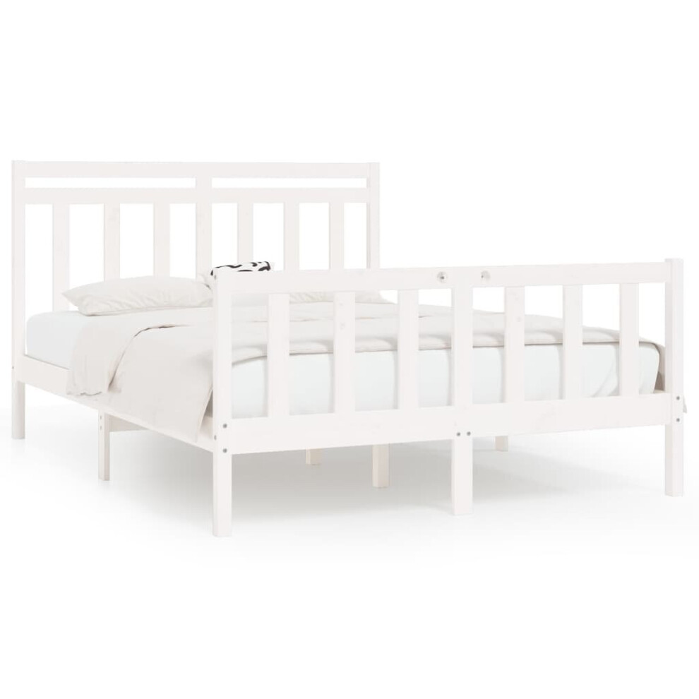 (white, 140 x 200 cm) vidaXL Solid Wood Pine Bed Frame Wooden Bedstead Bed Base Multi Colours/Sizes