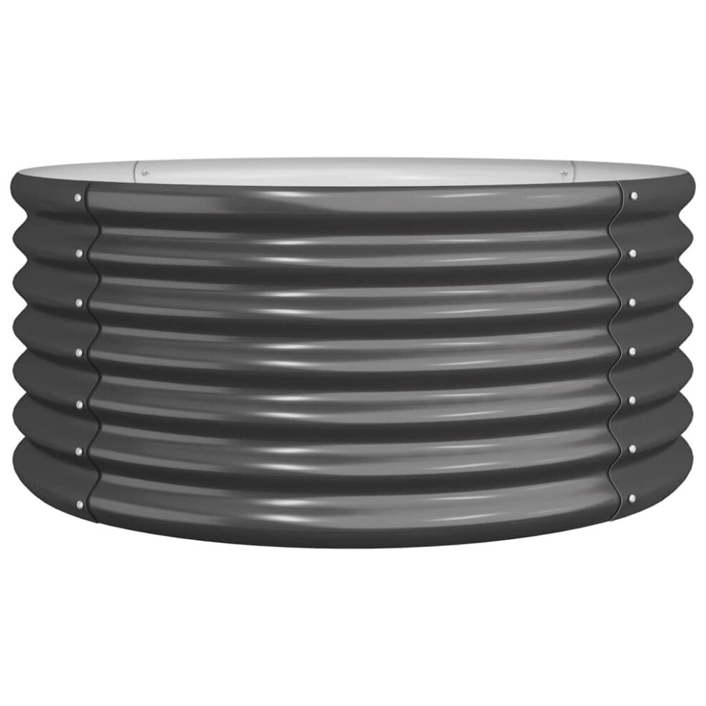 Vidaxl (, 80 X 80 X 36 Cm) Garden Planter Flower Pot Planter Pot Powder-Coated Steel Raised Bed Anthracite