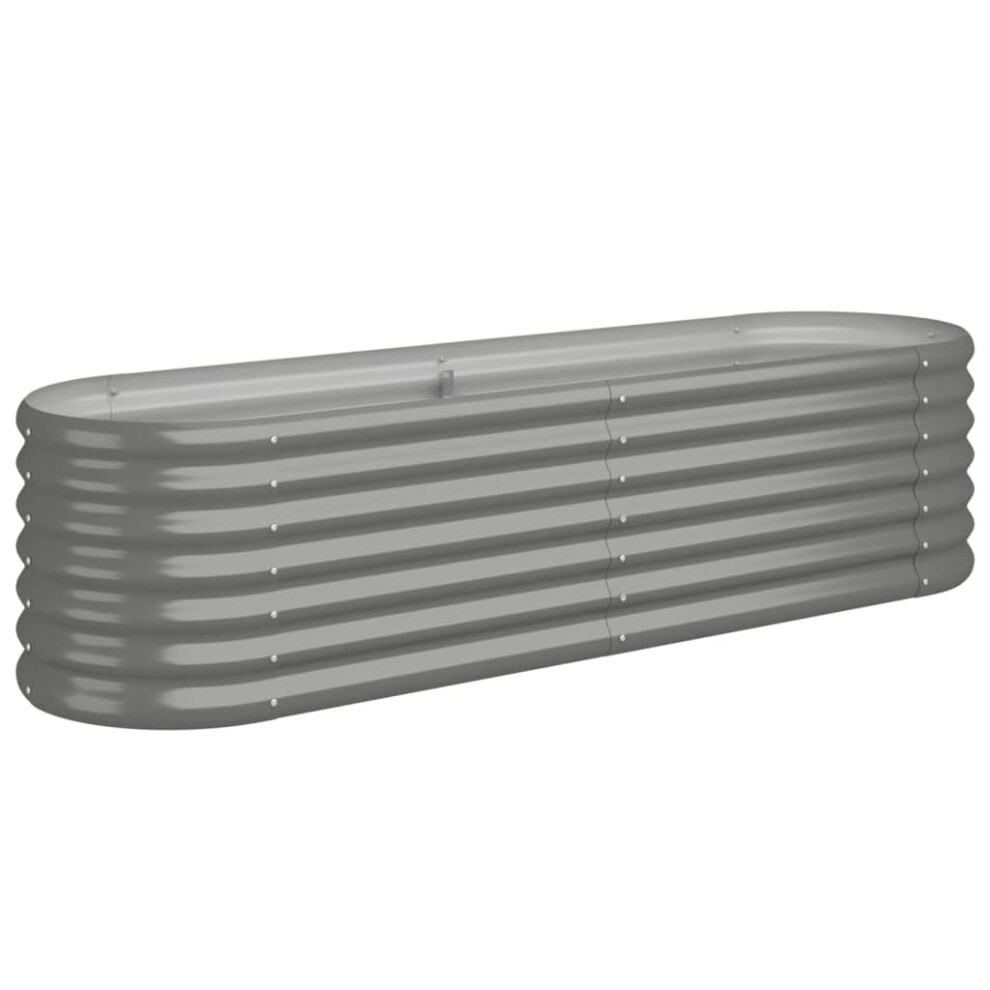 vidaXL Garden Raised Bed - Steel - Grey - 152x40x36 cm - Image 4