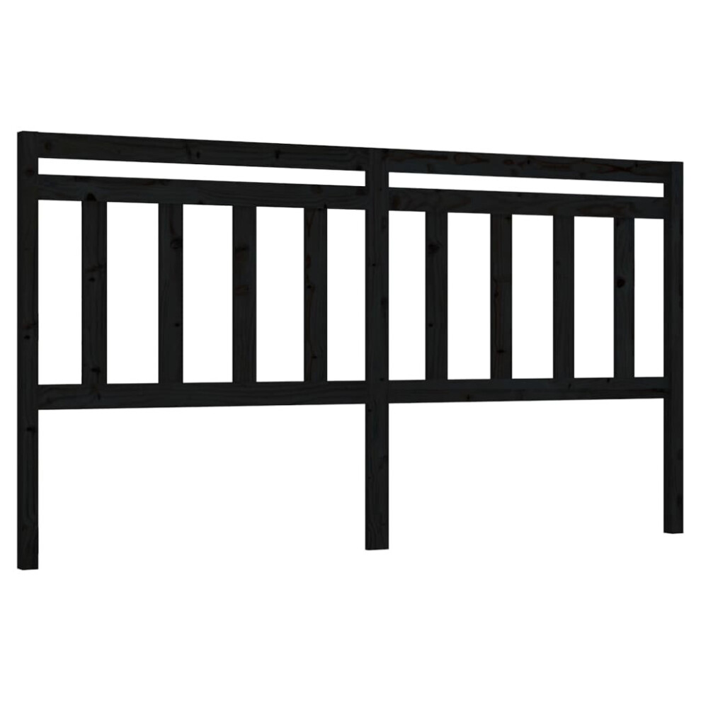 Vidaxl (Black, 186 X 4 X 100 Cm) Bed Headboard Home Bedroom Decorative Bed Header Panel Solid Wood Pine