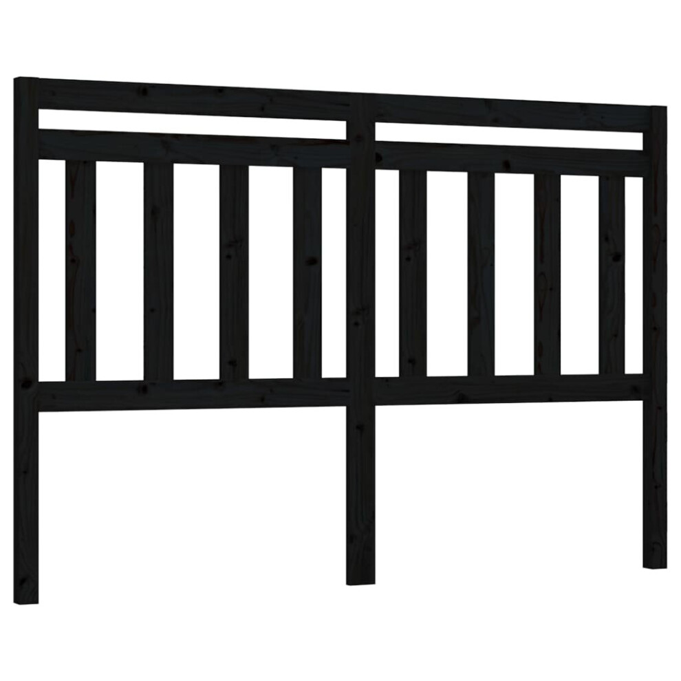 Vidaxl Black (, 156 X 4 X 100 Cm) Bed Headboard Home Bedroom Decorative Bed Header Panel Solid Wood Pine