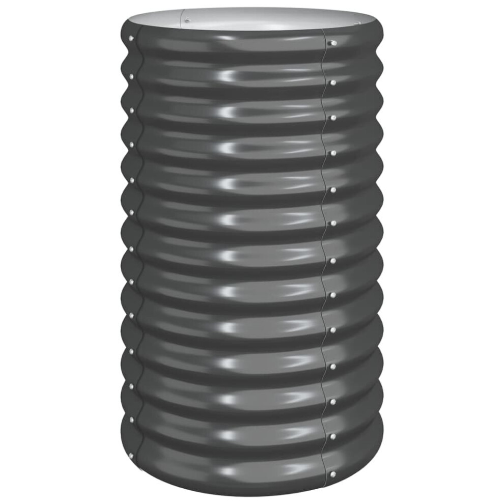 Vidaxl (, 40 X 40 X 68 Cm) Garden Planter Flower Pot Planter Pot Powder-Coated Steel Raised Bed Anthracite