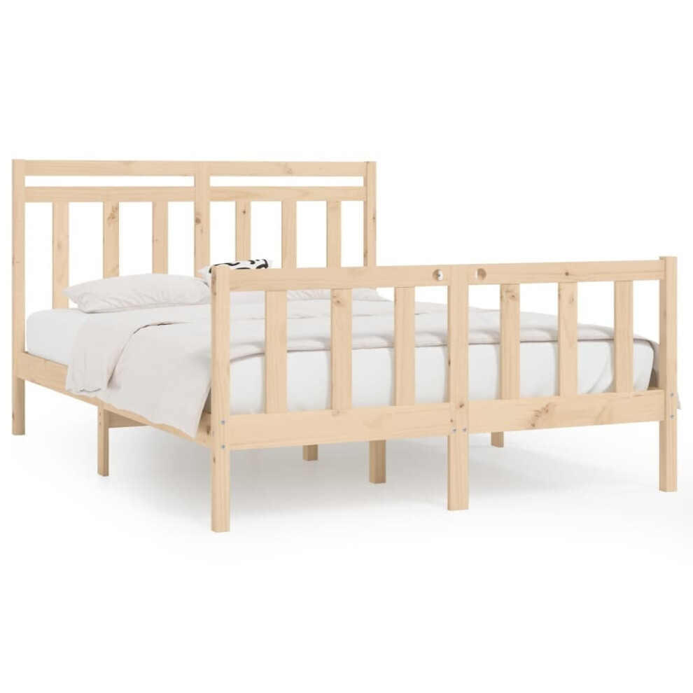 (brown, 140 x 200 cm) vidaXL Solid Wood Pine Bed Frame Wooden Bedstead Bed Base Multi Colours/Sizes