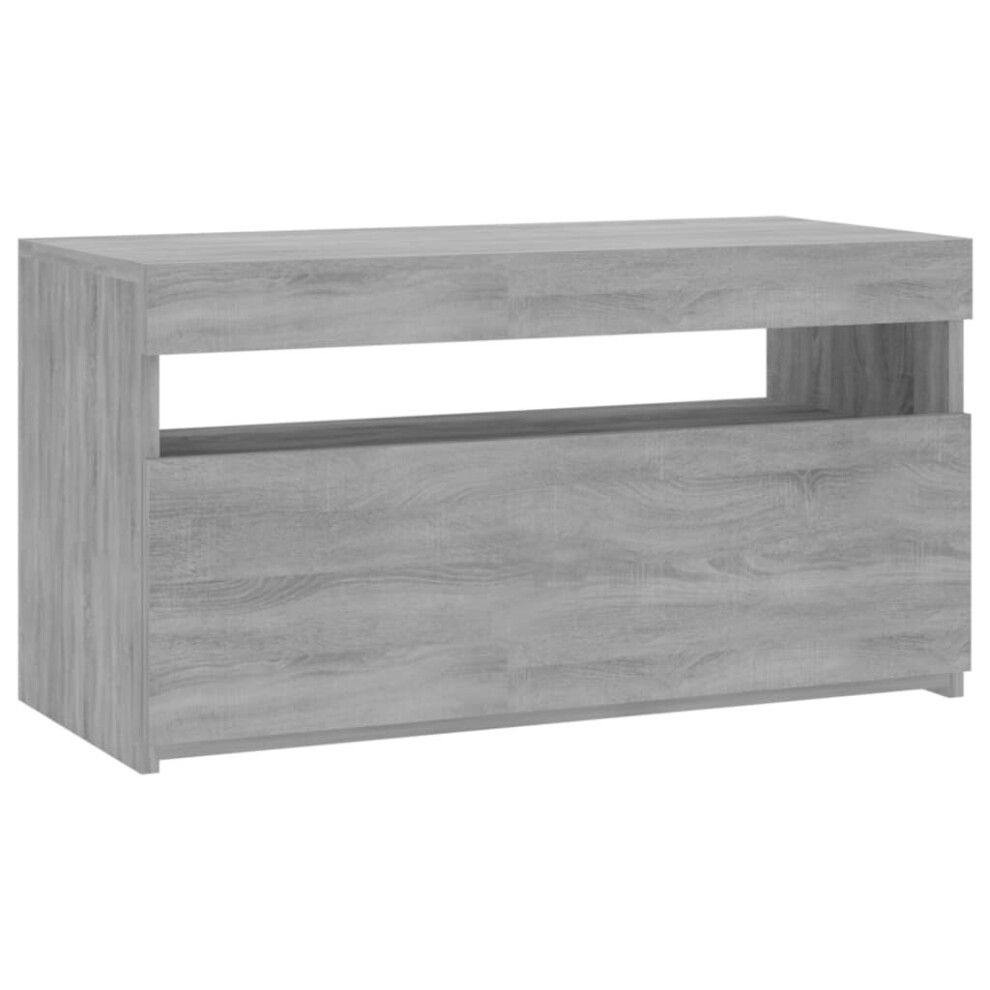 Vidaxl ( Sonoma, 75 X 35 X 40 Cm) Tv Cabinet With Led Lights Sideboard Tv Stand Tv Unit Hifi Cabinet Grey
