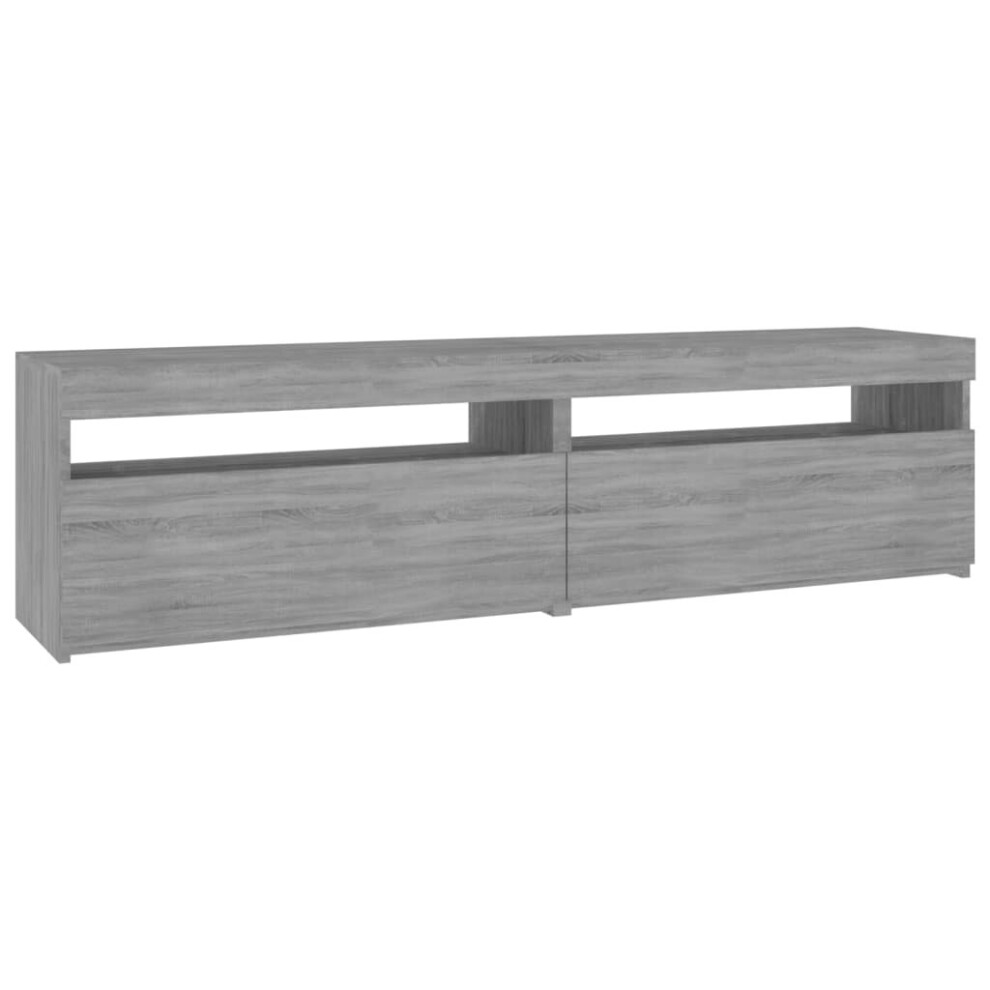 (grey sonoma, 75 x 35 x 40 cm) vidaXL 1/2x TV Cabinet with LED Lights TV Stand Unit Multi Colours Multi Sizes