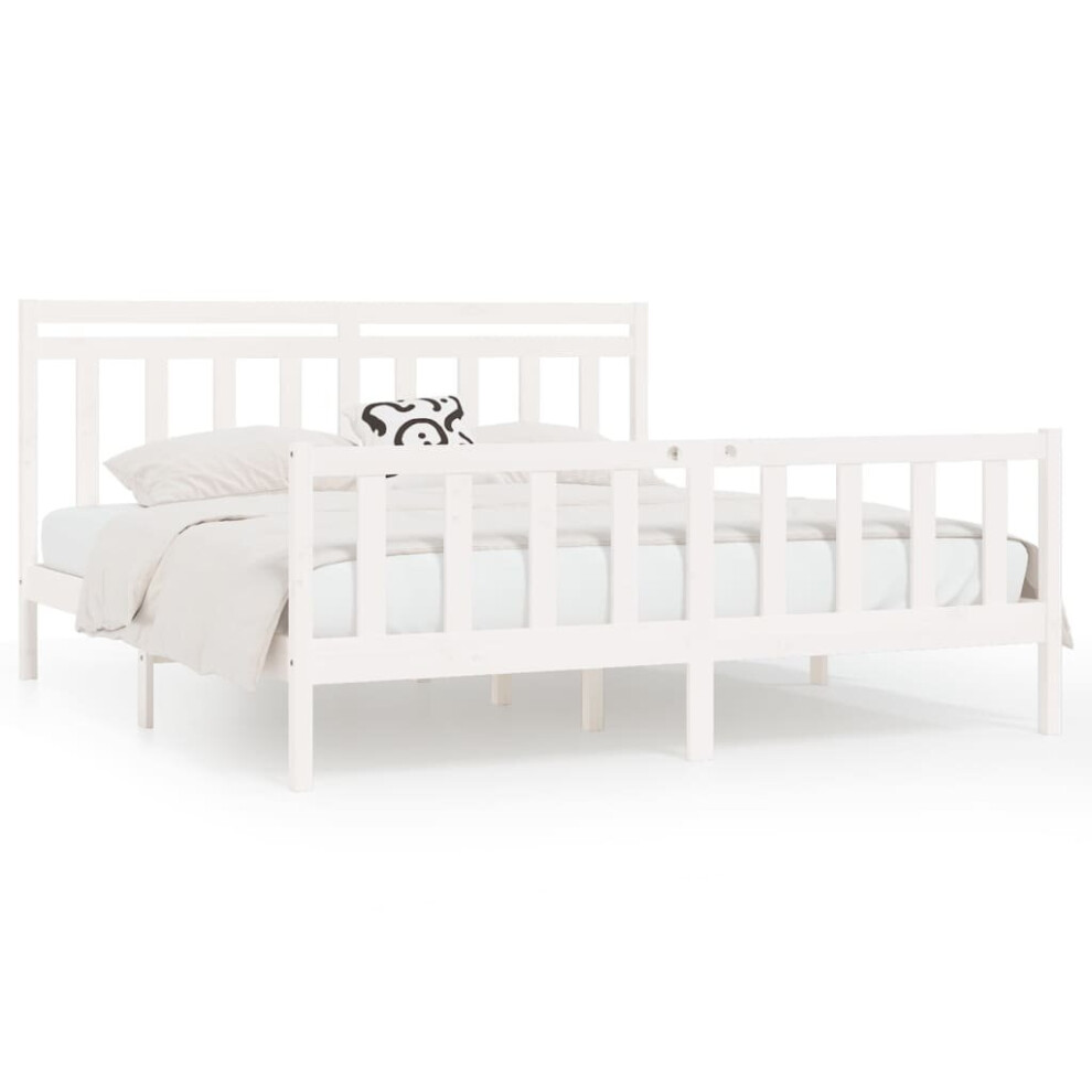 (white, 200 x 200 cm) vidaXL Solid Wood Pine Bed Frame Wooden Bedstead Bed Base Multi Colours/Sizes