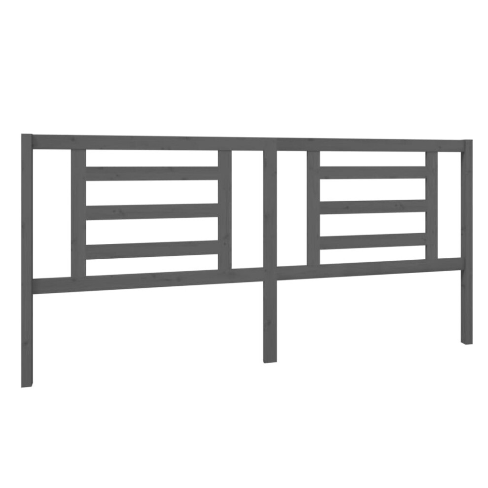 Vidaxl (Grey, 206 X 4 X 100 Cm) Bed Headboard Bedroom Bed Header Decorative Headboard Solid Wood Pine