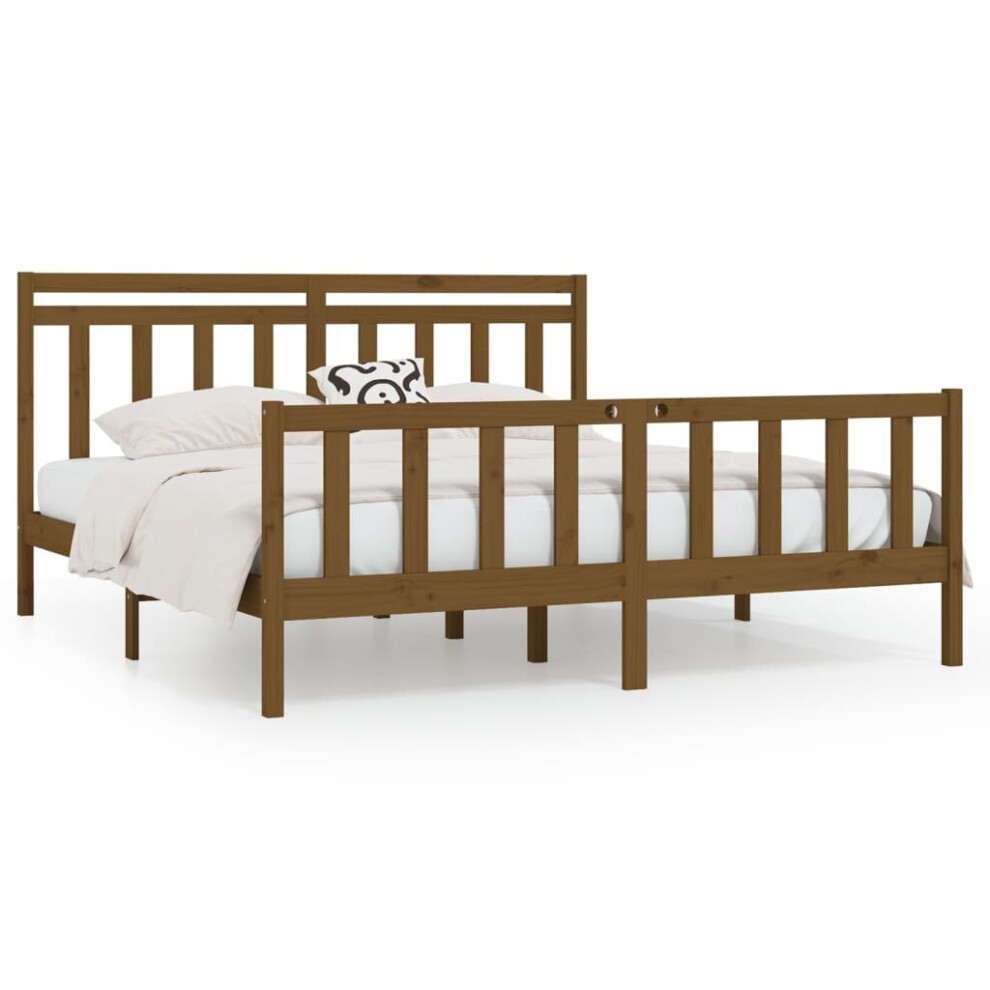 (honey brown, 200 X 200 cm) vidaXL Solid Wood Pine Bed Frame Wooden Bedstead Bed Base Multi Colours/Sizes