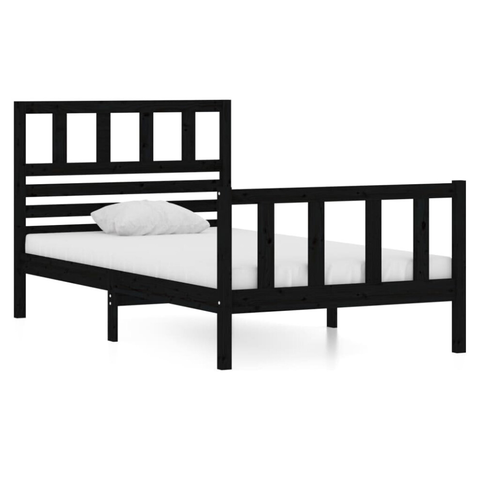 (black, 90 x 190 cm) vidaXL Solid Wood Bed Frame Wooden Bedstead Furniture Multi Colours/Sizes