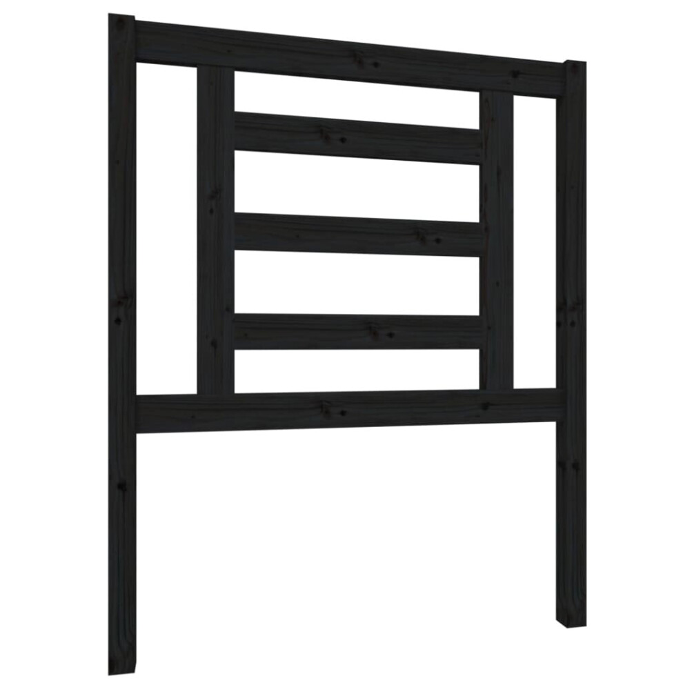 Vidaxl (Black, 81 X 4 X 100 Cm) Bed Headboard Bedroom Bed Header Decorative Headboard Solid Wood Pine
