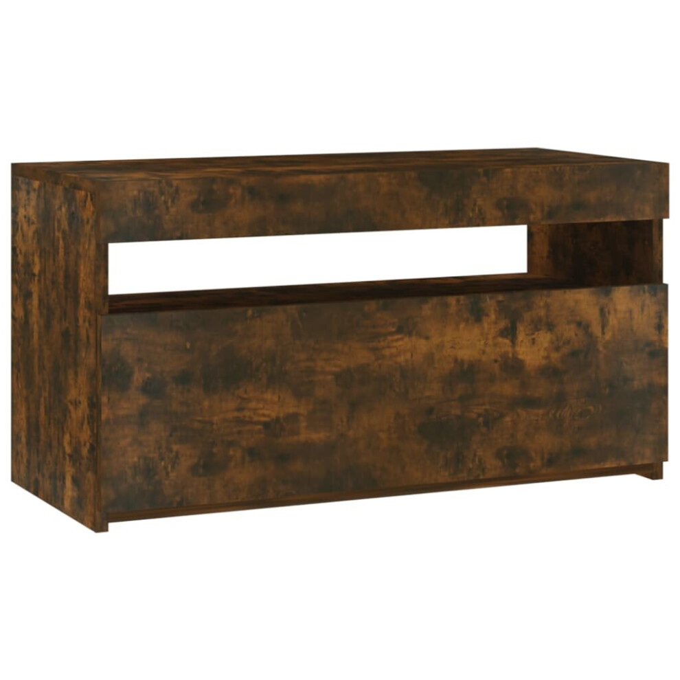Vidaxl (Smoked Oak, 75 X 35 X 40 Cm) Tv Cabinet With Led Lights Sideboard Tv Stand Tv Unit Hifi Cabinet
