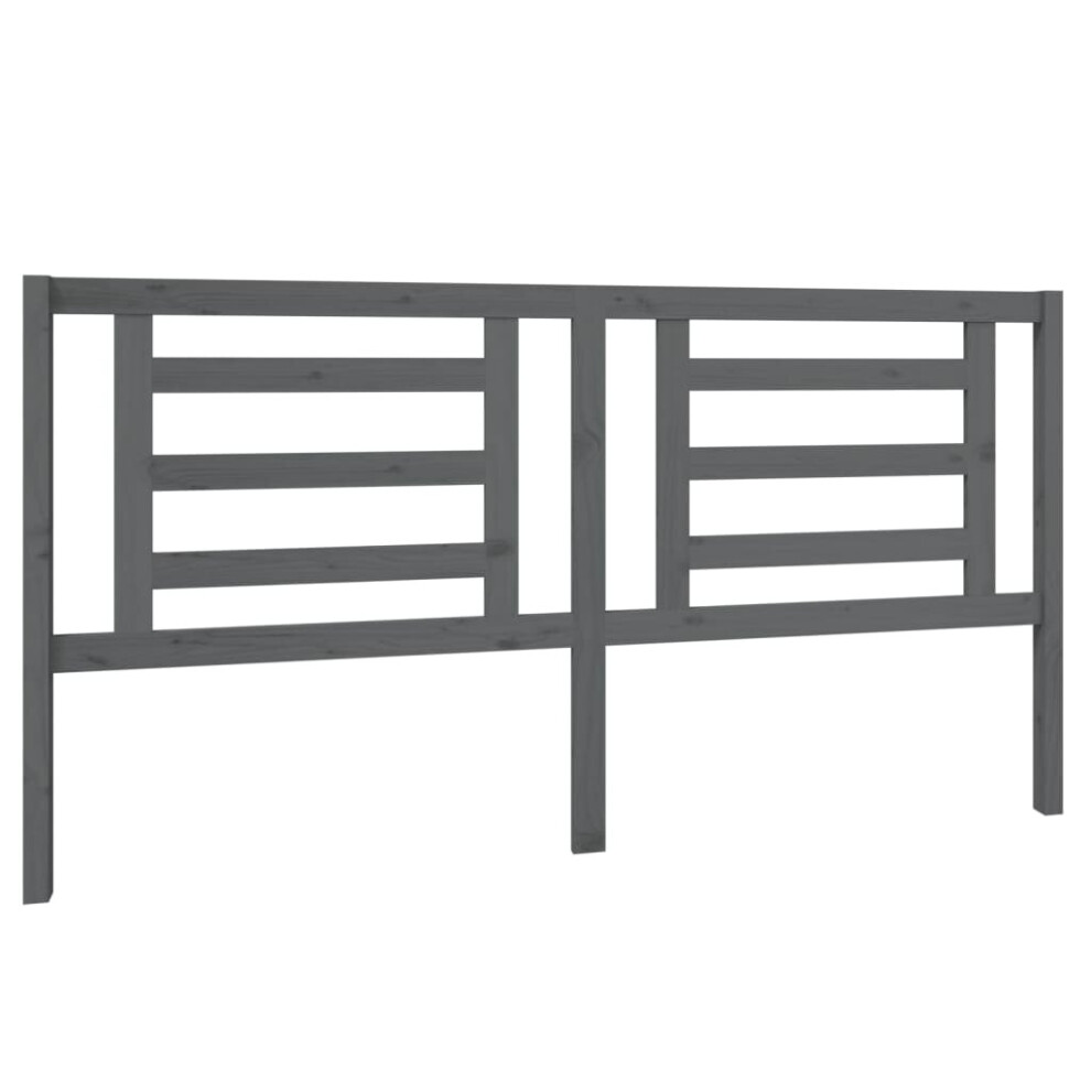 Vidaxl (Grey, 186 X 4 X 100 Cm) Bed Headboard Bedroom Bed Header Decorative Headboard Solid Wood Pine