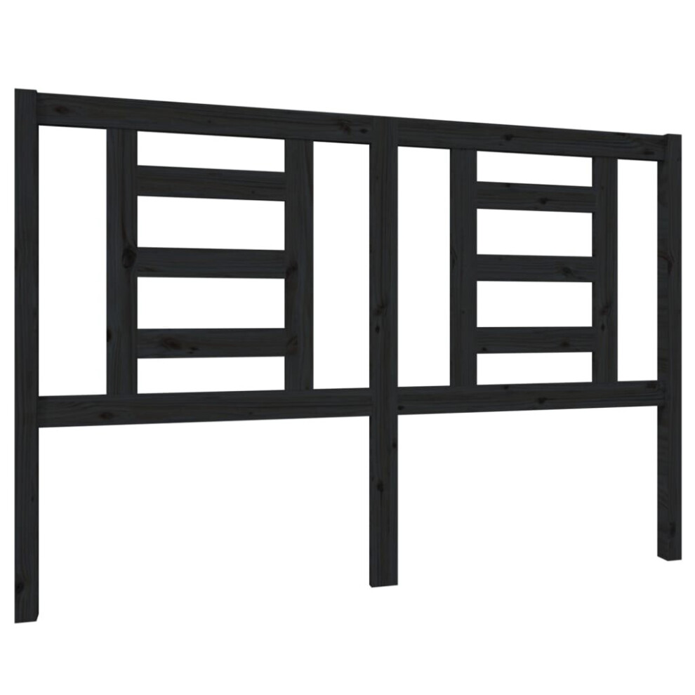 Vidaxl (Black, 146 X 4 X 100 Cm) Bed Headboard Bedroom Bed Header Decorative Headboard Solid Wood Pine