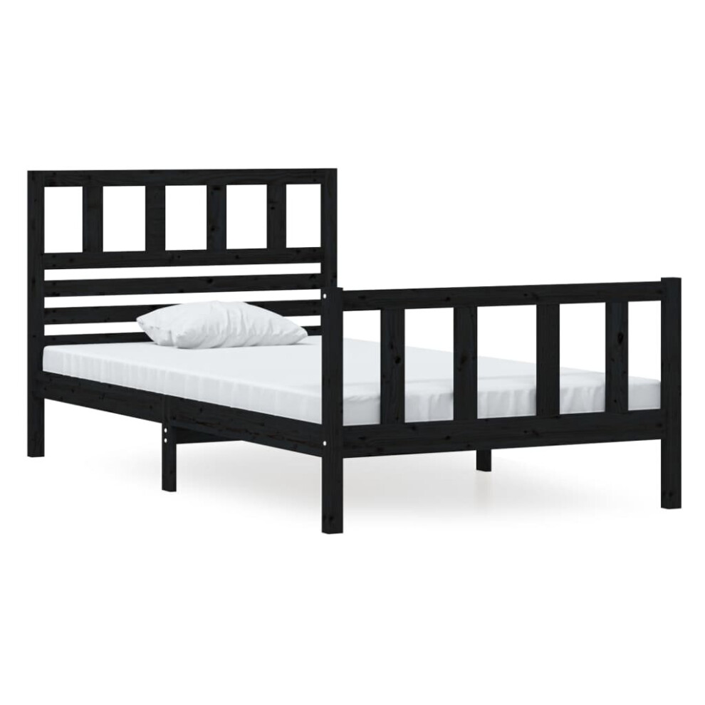 (black, 100 x 200 cm) vidaXL Solid Wood Bed Frame Wooden Bedstead Furniture Multi Colours/Sizes