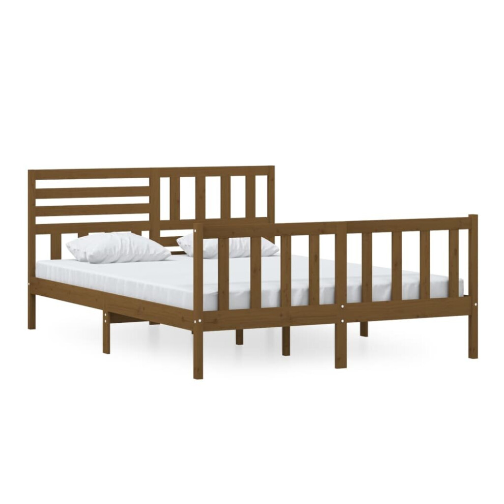 (honey brown, 150 x 200 cm) vidaXL Solid Wood Bed Frame Wooden Bedstead Furniture Multi Colours/Sizes