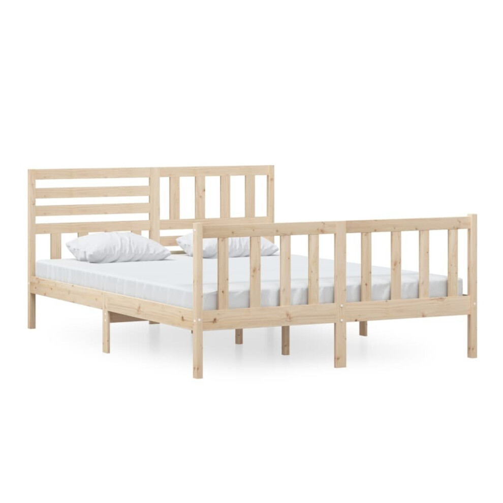 (brown, 150 x 200 cm) vidaXL Solid Wood Bed Frame Wooden Bedstead Furniture Multi Colours/Sizes