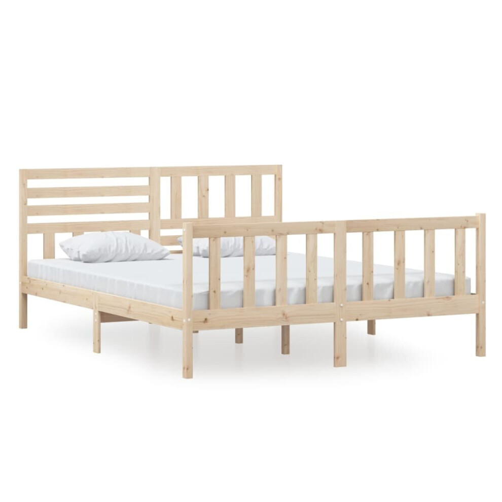 (brown, 160 x 200 cm) vidaXL Solid Wood Bed Frame Wooden Bedstead Furniture Multi Colours/Sizes