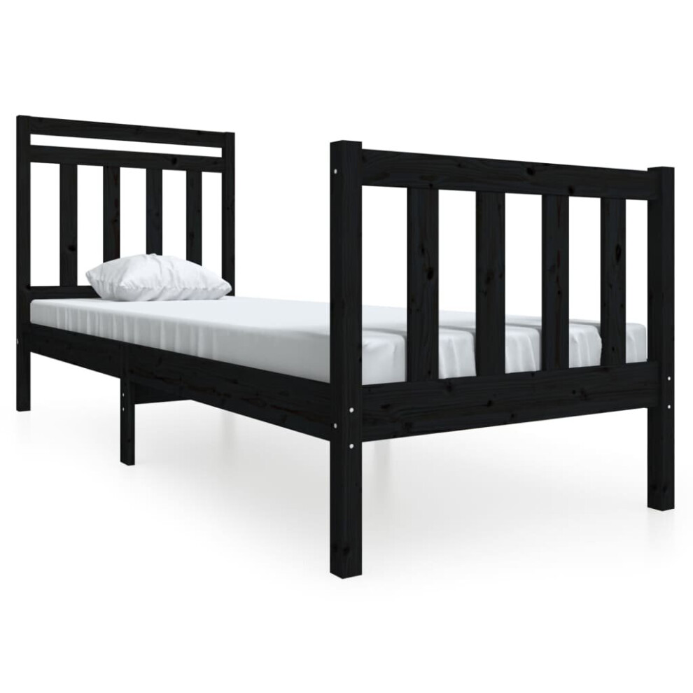 (black, 75 x 190 cm) vidaXL Solid Wood Bed Frame Indoor Wooden Bed Base Multi Colours Multi Sizes