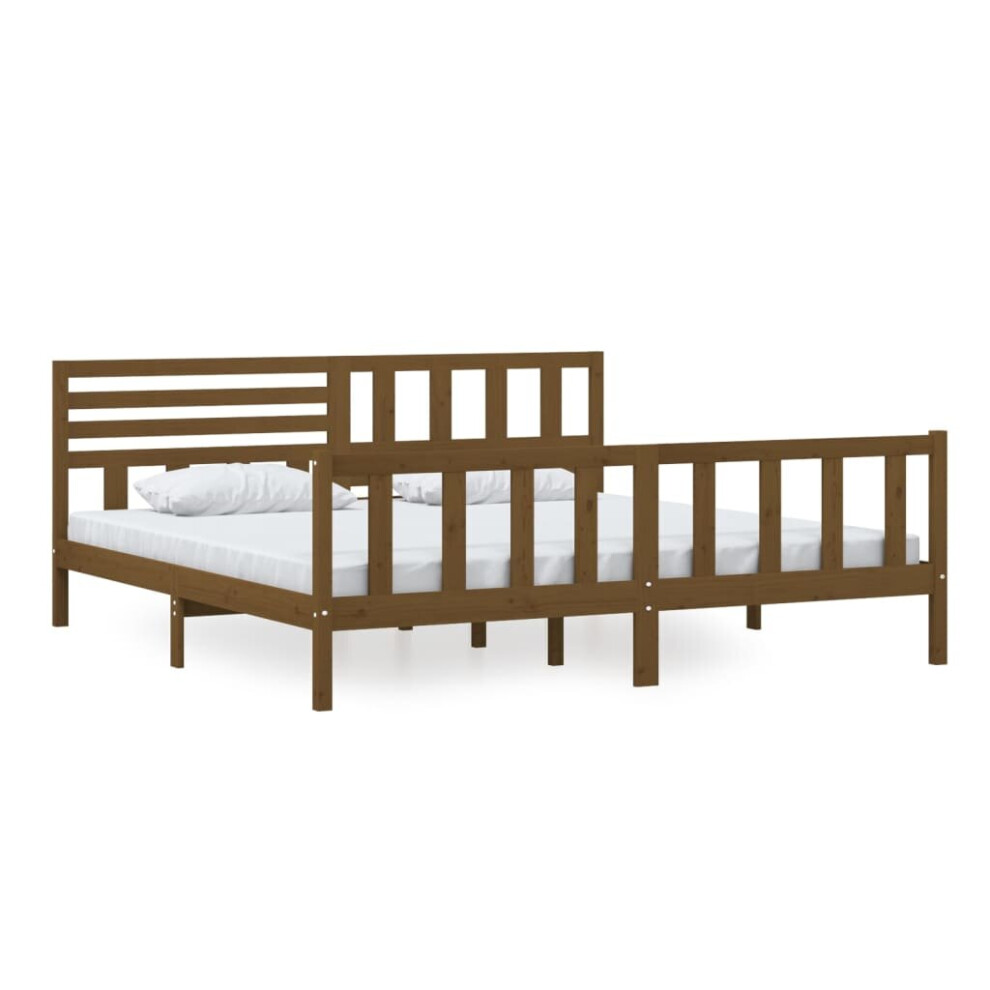 (honey brown, 200 x 200 cm) vidaXL Solid Wood Bed Frame Wooden Bedstead Furniture Multi Colours/Sizes