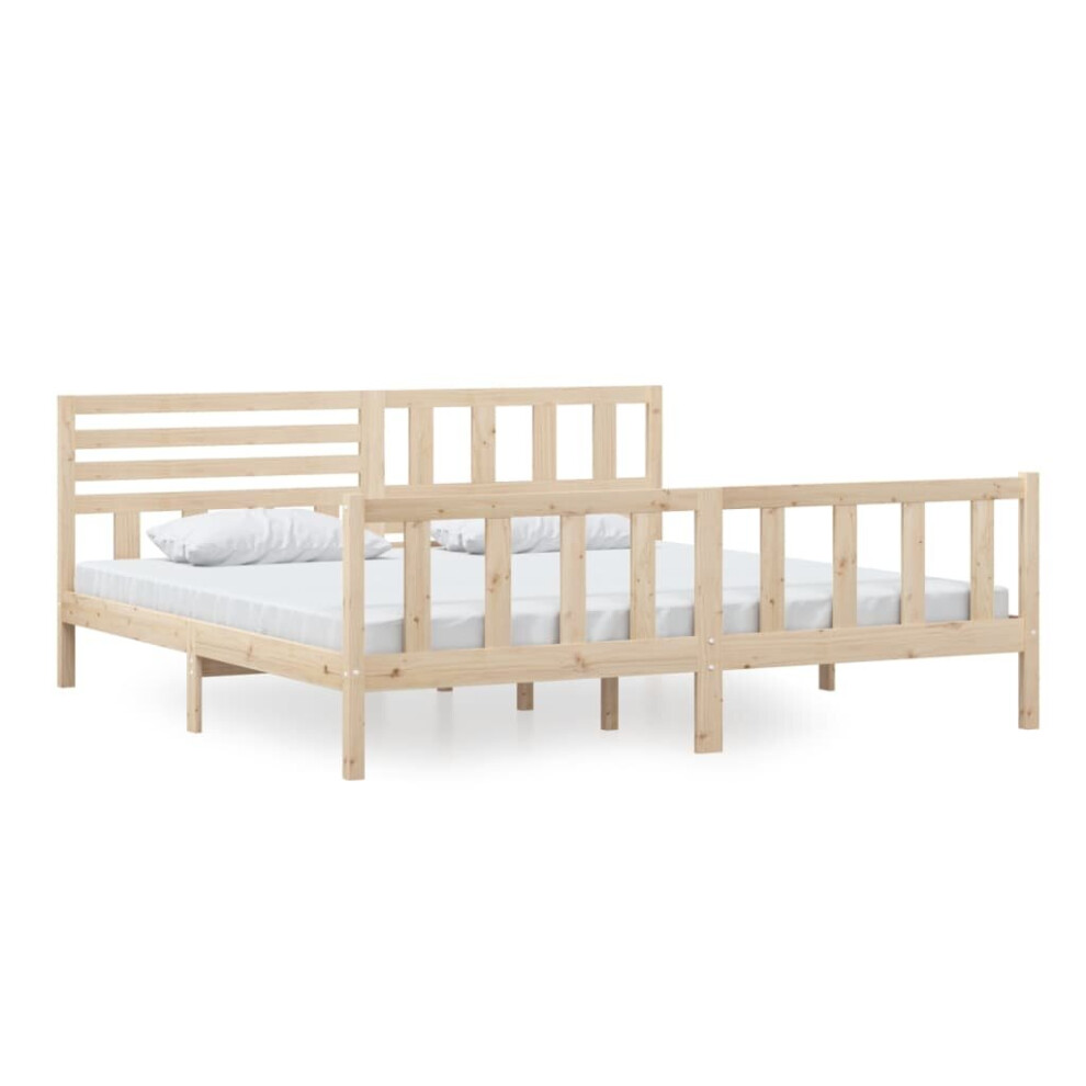 (brown, 200 x 200 cm) vidaXL Solid Wood Bed Frame Wooden Bedstead Furniture Multi Colours/Sizes