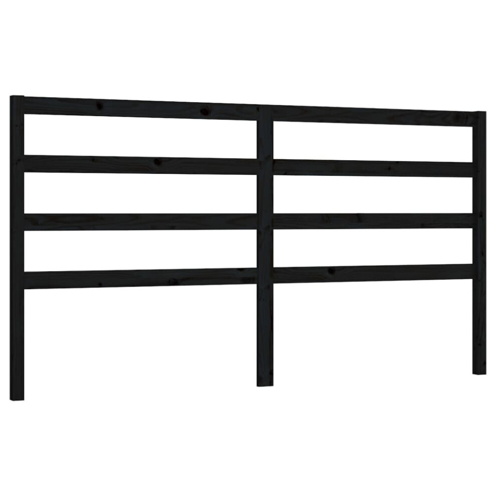 Vidaxl (Black, 206 X 4 X 100 Cm) Solid Wood Pine Bed Headboard Home Furniture Multi Colours Multi Sizes