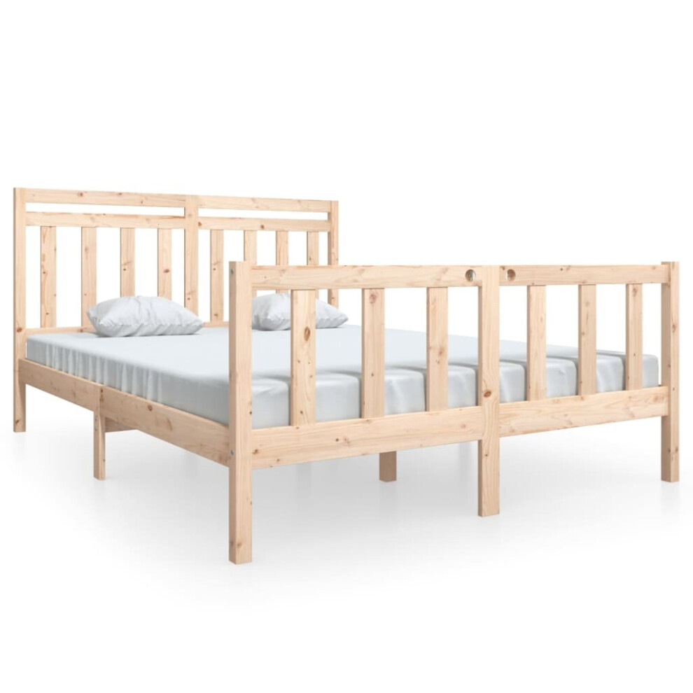 Vidaxl (Brown, 160 X 200 Cm) Bed Frame Bed Base Bedstead Bedroom Mattress Foundation Solid Wood