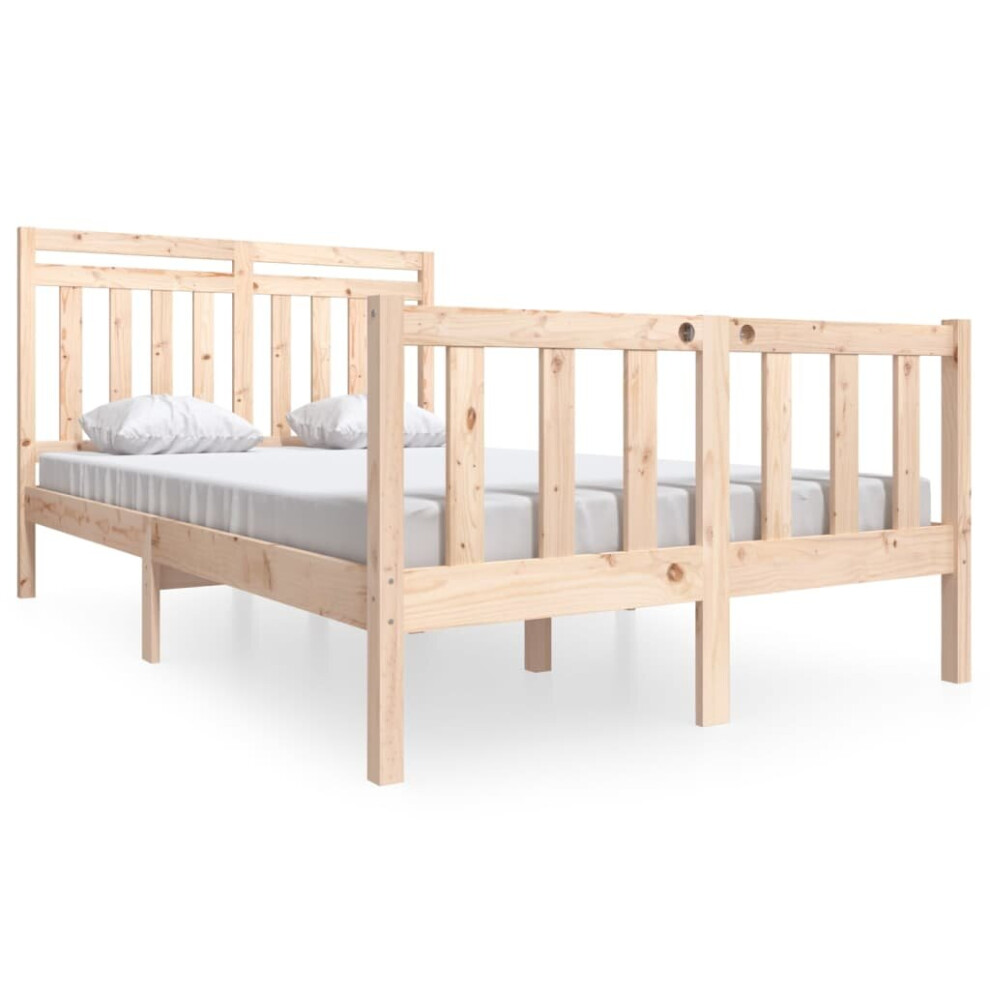 (brown, 135 x 190 cm) vidaXL Solid Wood Bed Frame Indoor Wooden Bed Base Multi Colours Multi Sizes