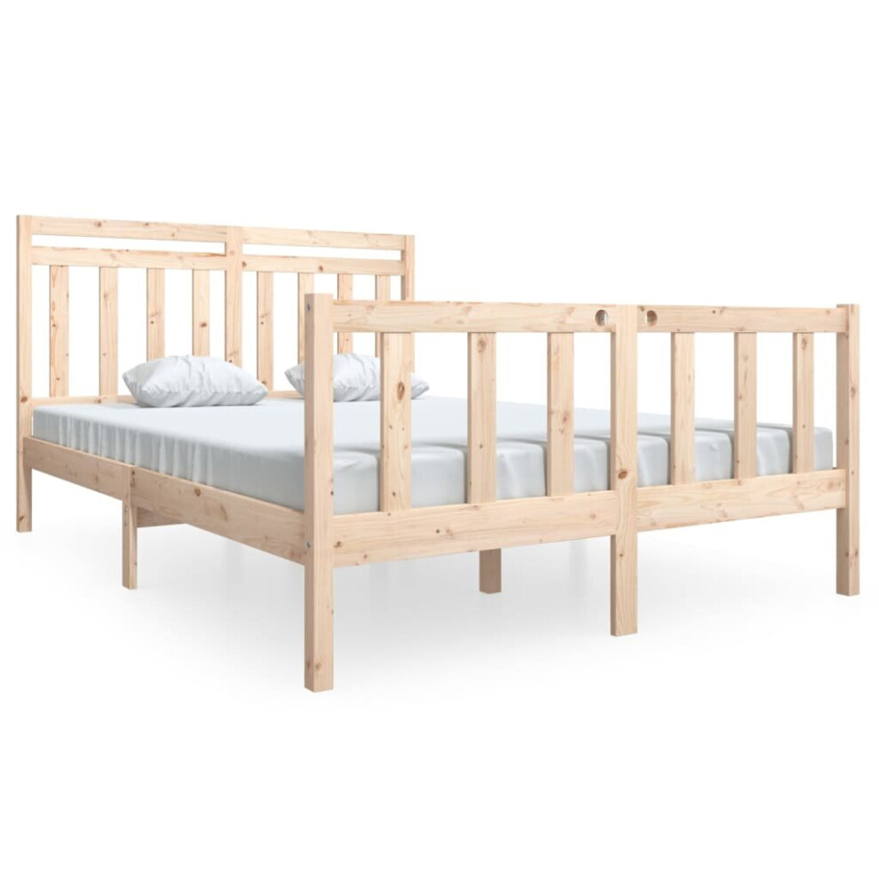 (brown, 140 x 190 cm) vidaXL Solid Wood Bed Frame Indoor Wooden Bed Base Multi Colours Multi Sizes