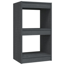 (grey, 40 x 30 x 71.5 cm) vidaXL Book Cabinet/Room Divider Storage Book Rack Bookshelf Solid Wood Pine