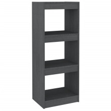 (grey, 40 x 30 x 103.5 cm) vidaXL Book Cabinet/Room Divider Storage Book Rack Bookshelf Solid Wood Pine
