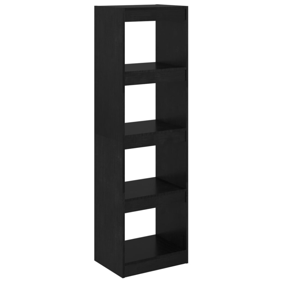 Vidaxl Black (, X 30 X 135.5 Cm) Book Cabinet/Room Divider Storage Book Rack Bookshelf Solid Wood Pine Size 40