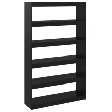 (black, 100 x 30 x 167.5 cm) vidaXL Book Cabinet/Room Divider Storage Book Rack Bookshelf Solid Wood Pine