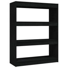 (black, 100 x 30 x 103 cm) vidaXL Book Cabinet/Room Divider Storage Book Rack Bookshelf Solid Wood Pine