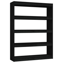 (black, 100 x 30 x 135.5 cm) vidaXL Book Cabinet/Room Divider Storage Book Rack Bookshelf Solid Wood Pine