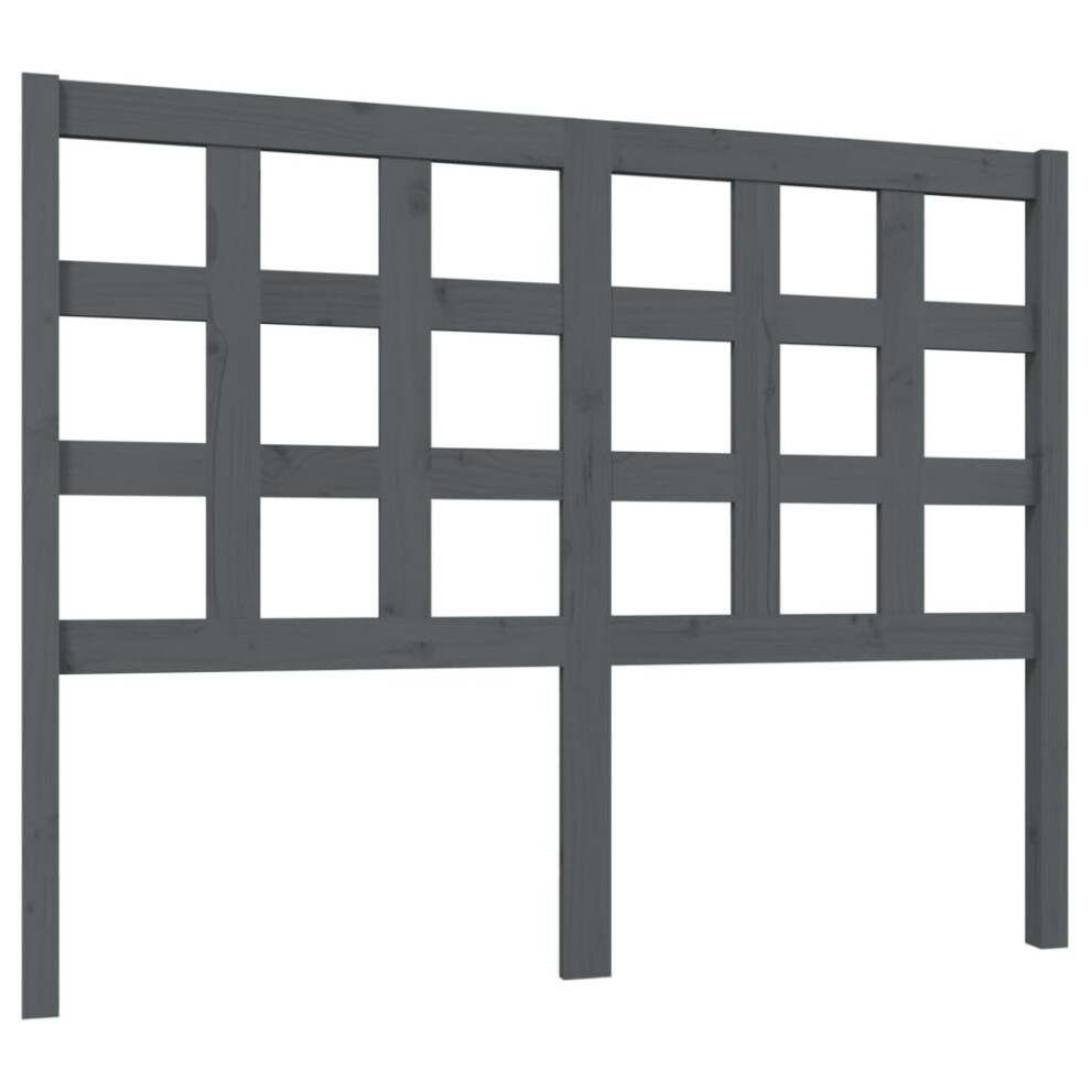 Vidaxl (, 125.5 X 4 X 100 Cm) Bed Headboard Home Bedroom Decorative Bed Header Panel Solid Wood Pine Grey