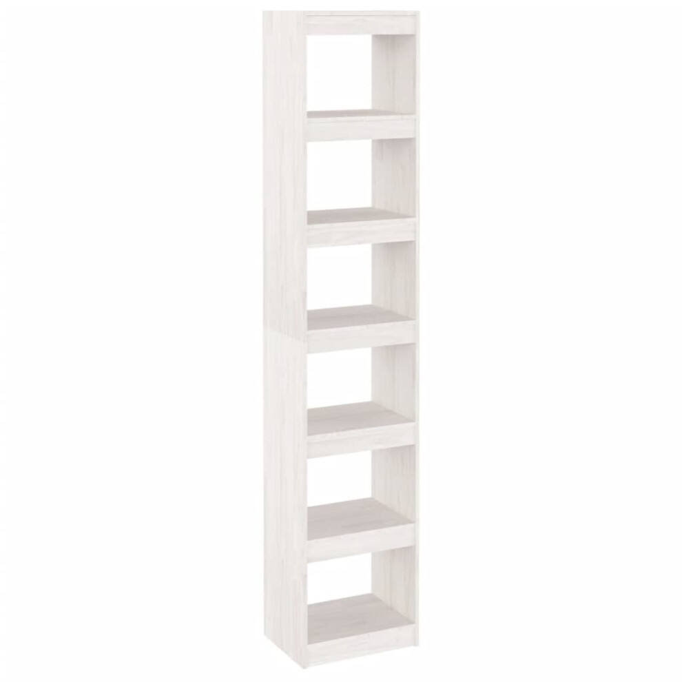 Vidaxl Book Cabinet Room Divider - White - Solid Pinewood - 40x30x199 cm - 6 Compartments - Image 2