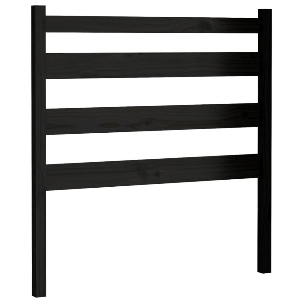 Vidaxl (Black, 81 X 4 X 100 Cm) Bed Headboard Bedroom Bed Header Decorative Headboard Solid Wood Pine