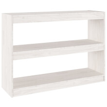 (white, 100 x 30 x 71.5 cm) vidaXL Book Cabinet/Room Divider Storage Book Rack Bookshelf Solid Wood Pine