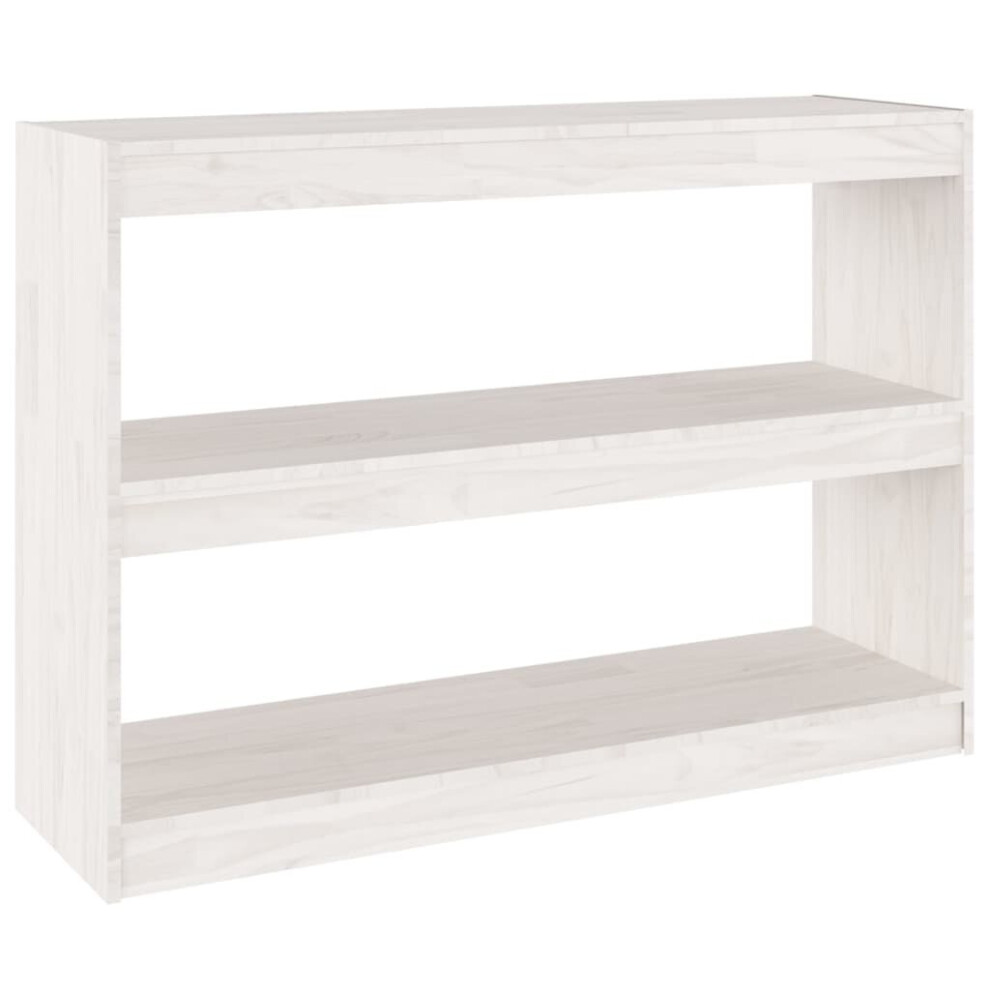 Vidaxl (White, 100 X 30 X 71.5 Cm) Book Cabinet/Room Divider Storage Book Rack Bookshelf Solid Wood Pine