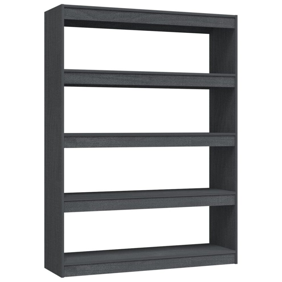 Vidaxl (Grey, 100 X 30 X 135.5 Cm) Book Cabinet/Room Divider Storage Book Rack Bookshelf Solid Wood Pine