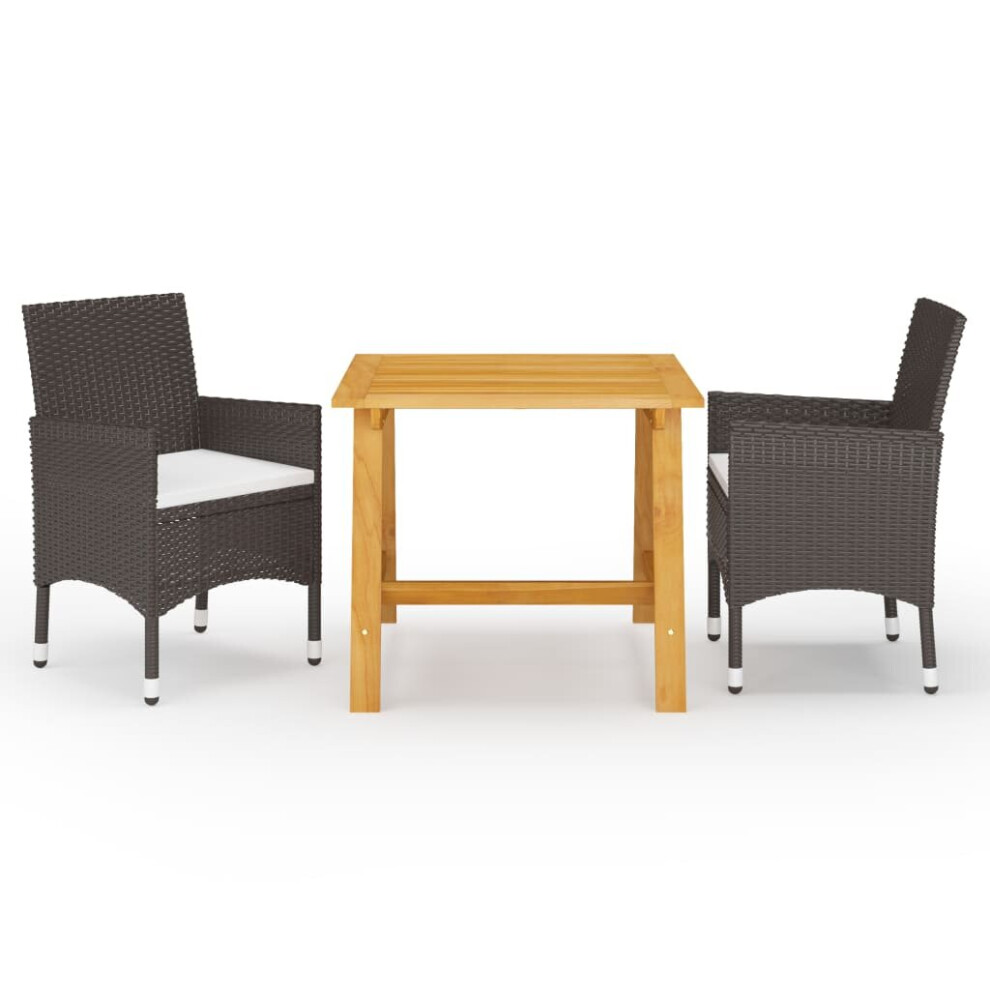 Vidaxl (Brown, 88 Cm Table Length) Garden Dining Set With Cushions Black|Brown Multi Sizes 3/5/7 Piece