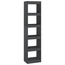 (grey, 40 x 30 x 167.5 cm) vidaXL Book Cabinet/Room Divider Storage Book Rack Bookshelf Solid Wood Pine